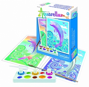 Акварельная минираскраска - Дельфины, 2 картинки (SentoSpherE, 6000)